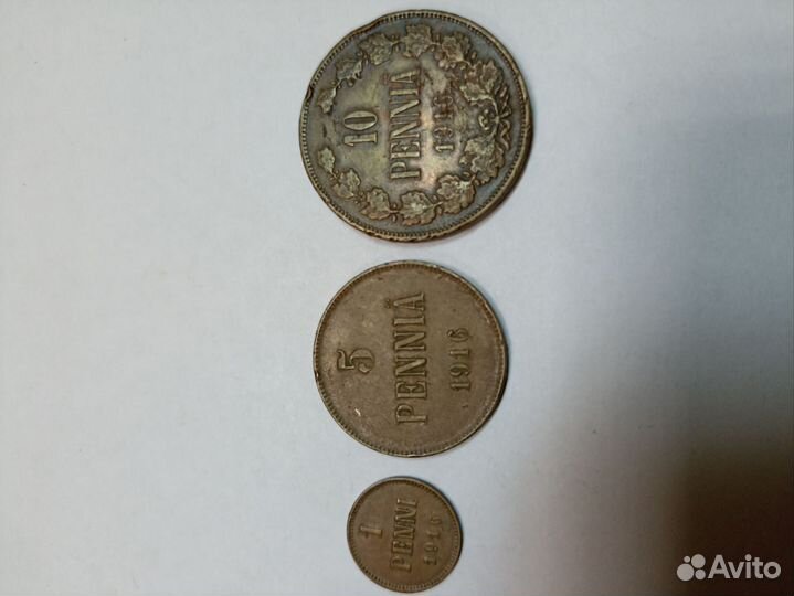 Погодовка монет пенни 1916 года