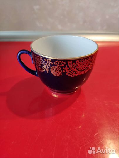 Лфз. Кобальт СССР чайные чашки, чайник фарфоровой