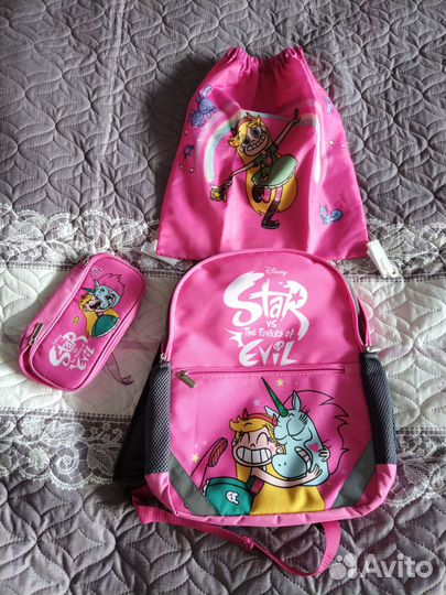 Новый комплект: рюкзак, сумка для обуви, пенал