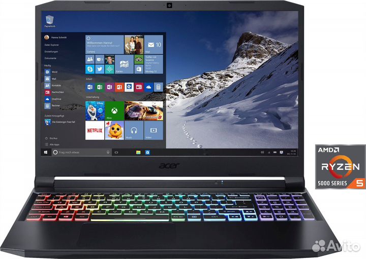 Acer 15.6/144 R5-5600H 6яд12пот RTX3060/6 16/500Гб