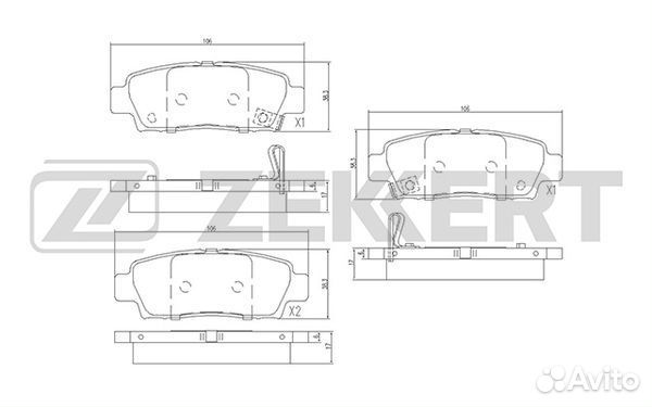 Колодки торм. диск. задн. Toyota Avalon (MCX1 ) 94