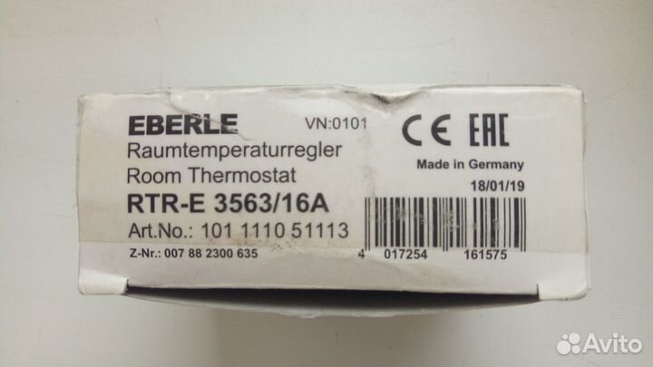 Терморегулятор/термостат eberle 3563 16 А, 3,5 кВт