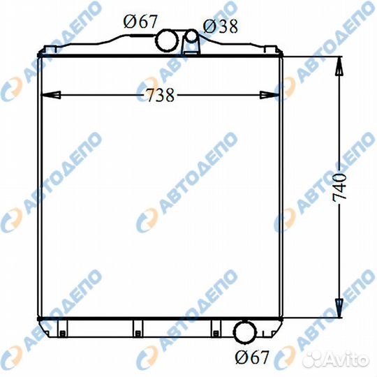 Радиатор охлаждения двигателя mitsubishi super great 1996 митсубисхи супер греат 1996