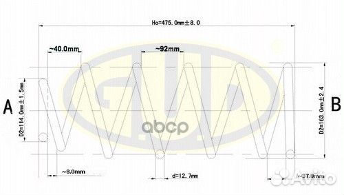 Пружина перед peugeot 406 2.0hdi-2.1td 96 GCS0