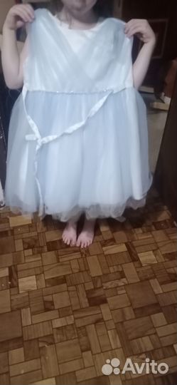 Платье для девочки 104 голубая вуаль