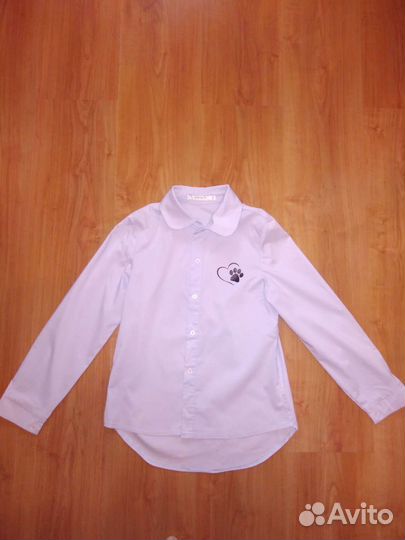 Рубашка голубая девочке