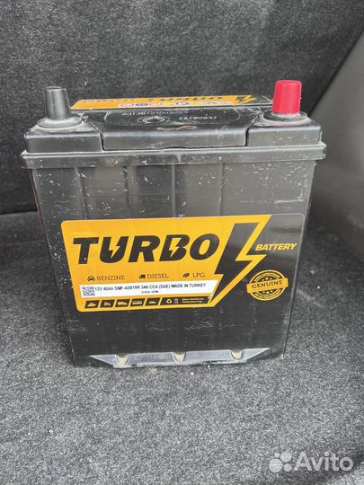 Аккумулятор автомобильный turbo battery 12v 40ah