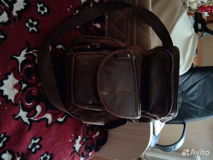 Кожаная поясная сумка мужская