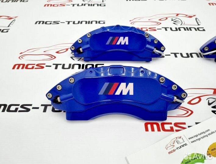 Накладки на суппорта BMW X5 E70 3.0 алюминий синие