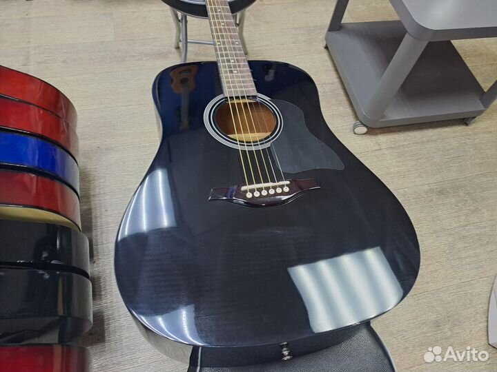 Гитара акустическая дредноут чёрная