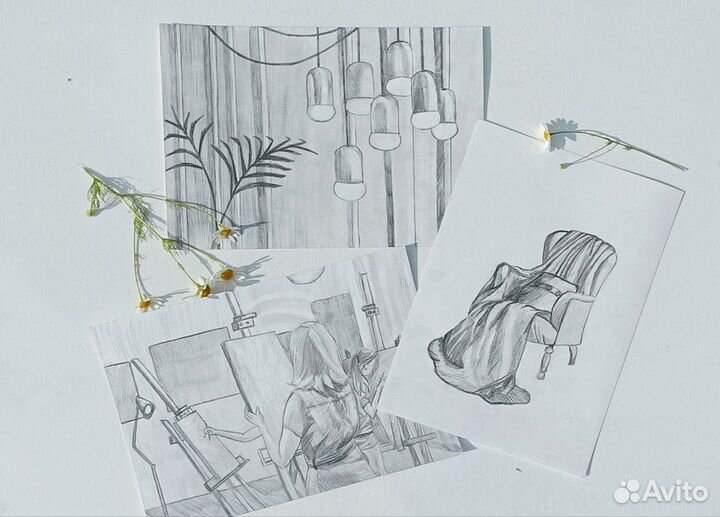Рисунок академический натюрморт в наличии/на заказ
