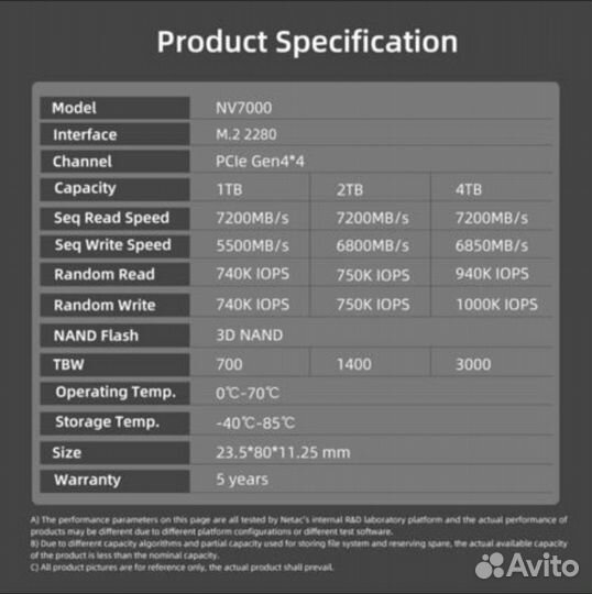 SSD m2 nvme 2tb Netac NV 7000