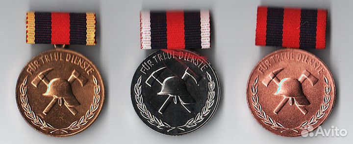 Комплект 3 медали пожарных ГДР