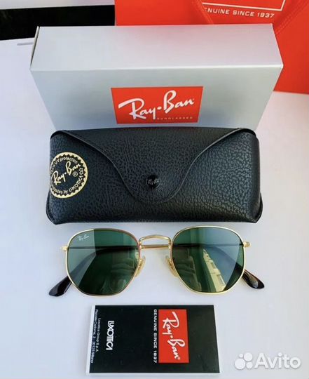 Очки ray ban hexagonal зеленые