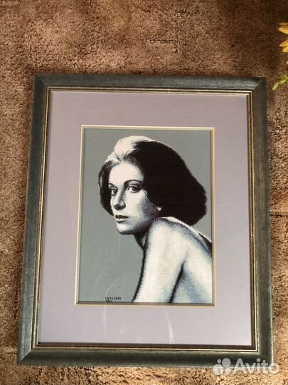 Картина вышивка крестом в багете-ручная работа