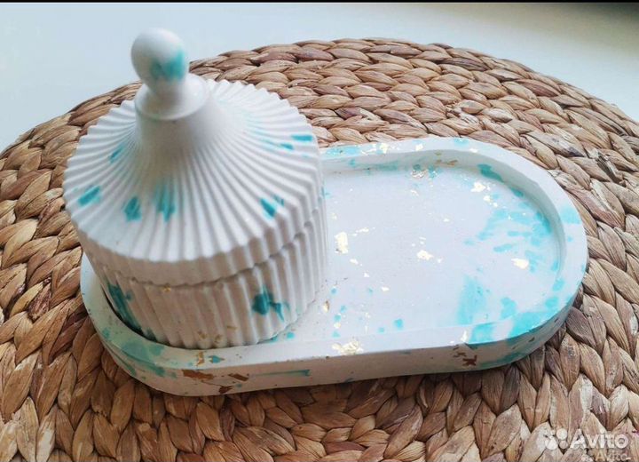 Новый декор из гипса, шкатулка поднос набором