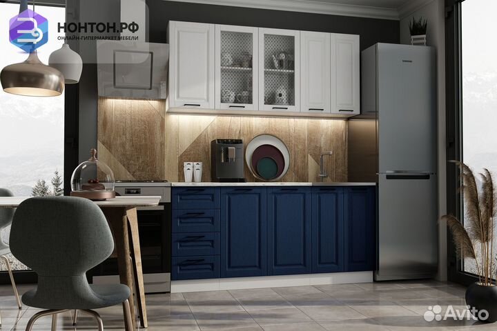 Кухня Вита 1.8 м белый / шато индиго