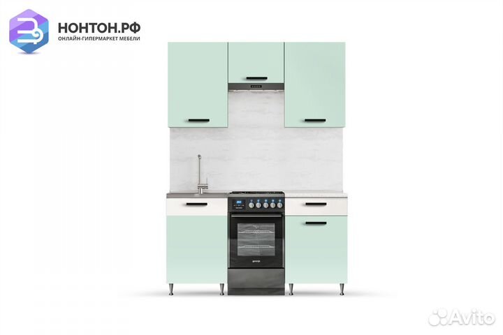 Кухня Рио 1.5 м мята / бежевый