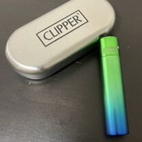 Кремниевая зажигалка Clipper Зелено-голубой