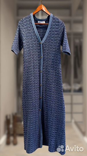 Zara платье макси акрил/мохер