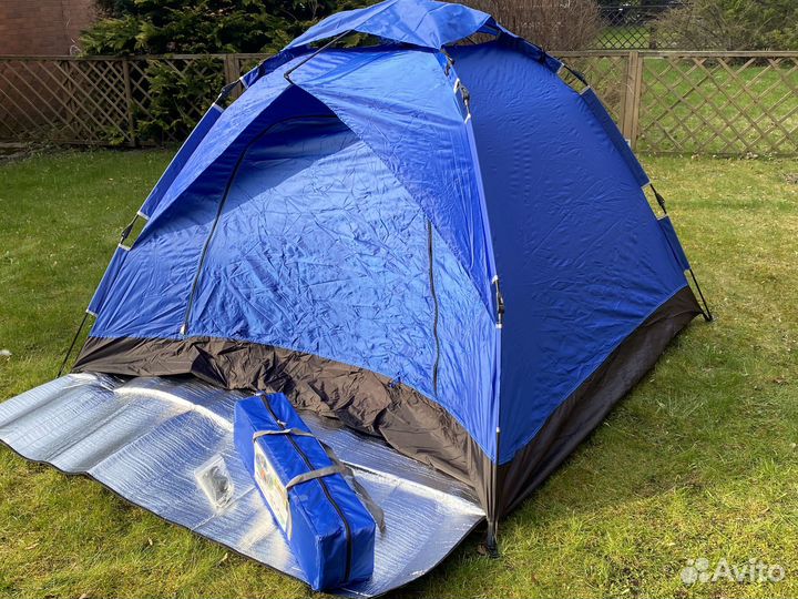 Палатка быстросборная на 4 человека, водостойкая