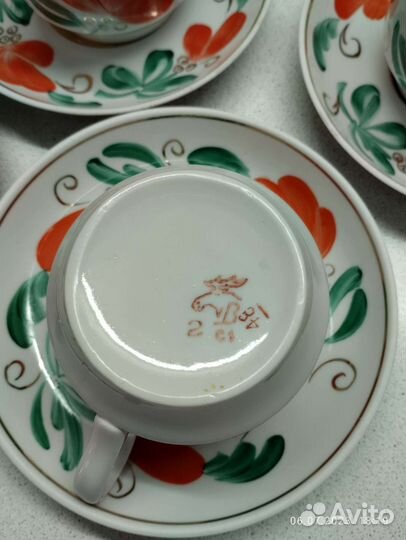 Чайные пары Вербилки. Тарелки Пионы Дулево. СССР