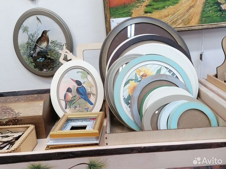 Круглая рамка рама деревянные