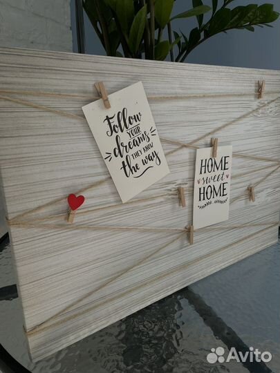 Панно для фотографий с зажимами фоторамка 60*40