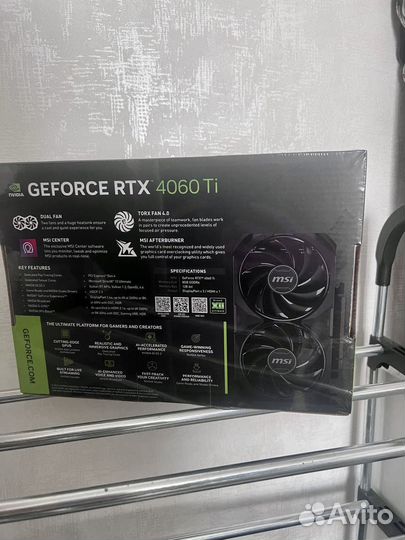 Видеокарта msi geforce rtx 4060 ti ventus 2x 8gb