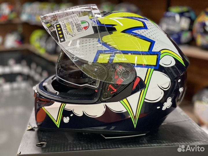 Шлем AGV K-3 SV multi - bubble blue/WH/yellow fluo