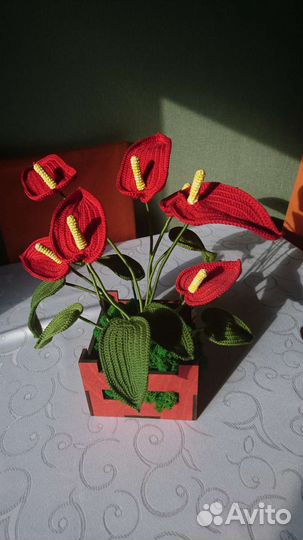 Букеты из цветов крючком