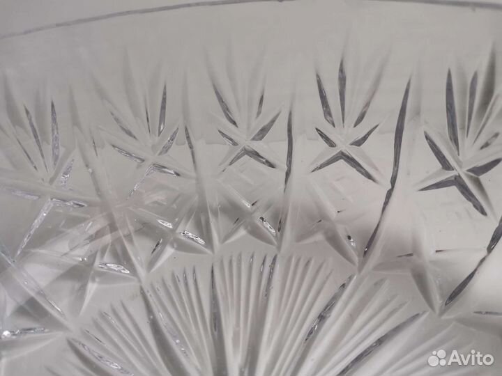 Хрустальная большая ваза фруктовница салатник СССР