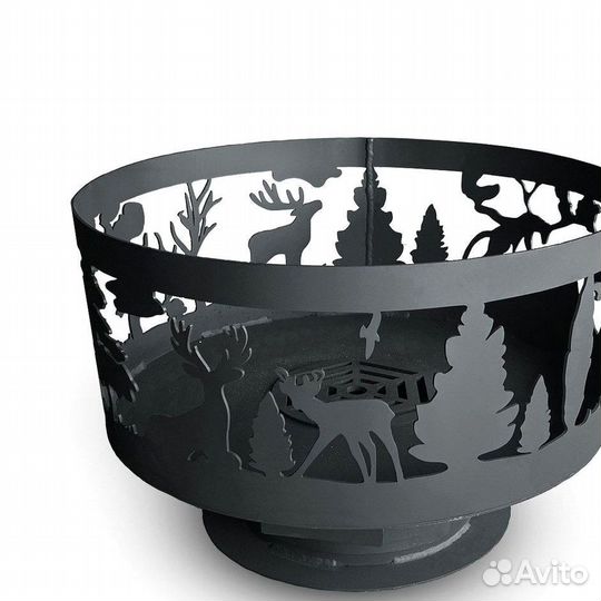 Чаша-очаг с узором леса 60см с зольником