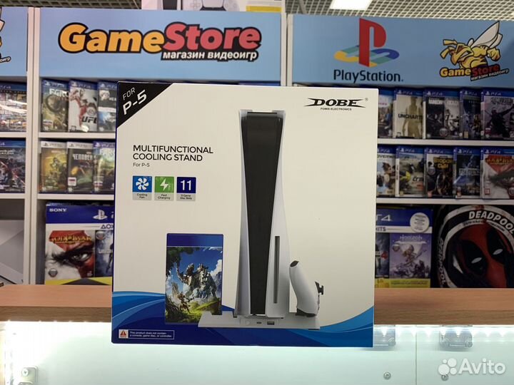 Подставка PS5 с охлаждением и зарядом Dualsense