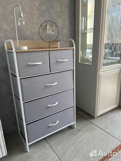 Комод с ящиками серый