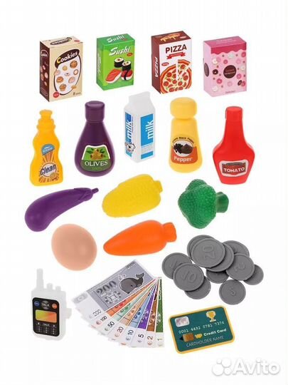 Касса детская со сканером, продуктами и деньгами 3