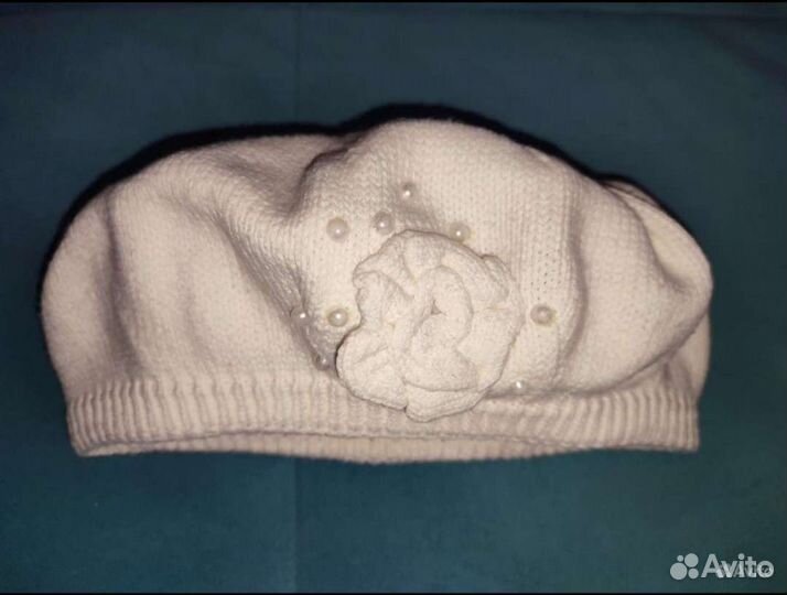 Берет белый женский шапка осень