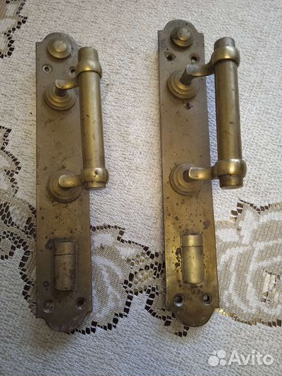 Дверная ручка латунь (пара)