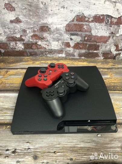 Sony PS3 slim + 36 игр + 2 джостика