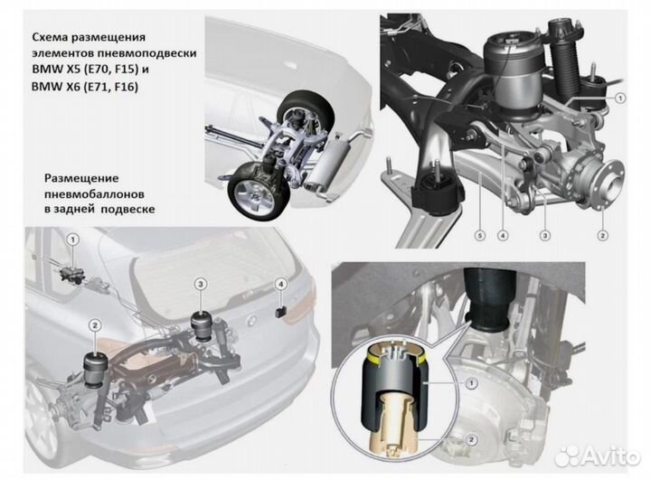 Пневмобаллон задний BMW X5 F15 X6 F16