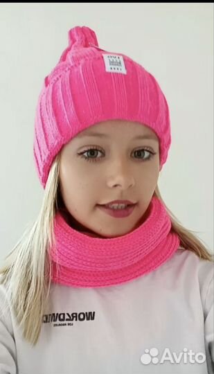 Новый зимний комплект шапка+снуд