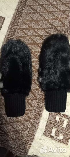 Варежки норковые женские