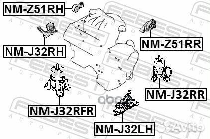 Подушка двигателя правая nissan murano Z51 2007