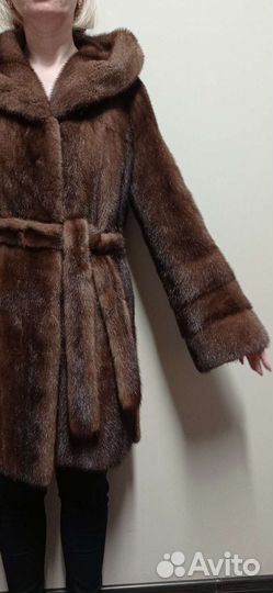 Шуба норковая с капюшоном 42 44