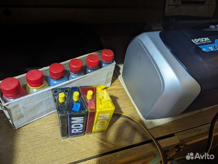 Струйный принтер Epson C87 с установленной снпч