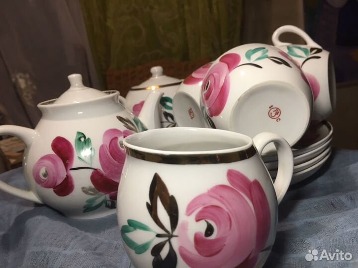 Антикварный сервиз песочное СССР В идеале