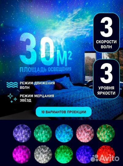 Ночник детский проектор звездное небо