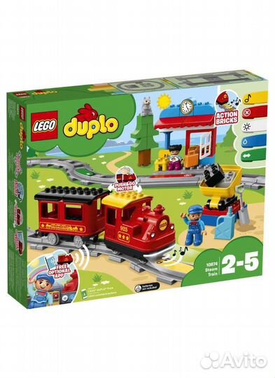 Lego Duplo Town 10874 Поезд на паровой тяге новый