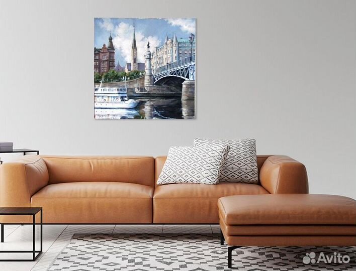 Картина маслом городской пейзаж