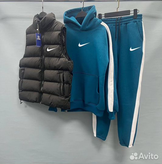 Спортивный костюм мужской утепленный тройка Nike